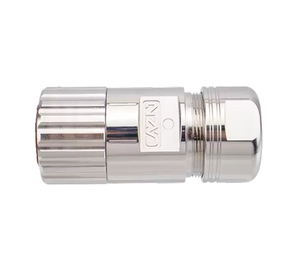 Fiche assemblée en métal femelle droite de signal M40 (à sertir)