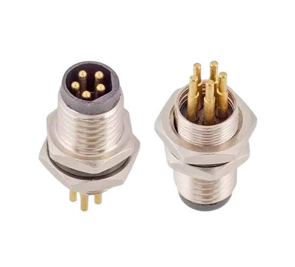 Prise mâle M8 à montage frontal (PCB, vis M8*0,5)